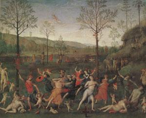 Pietro Vannuci called il Perugino The Combat of Love and Chastity (mk05) Norge oil painting art